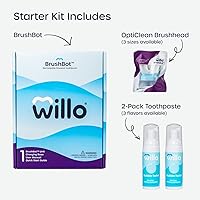 Vista 2 de Willo BrushBot - Kit de iniciación de cepillo de dientes en forma de U para niños, sin tintes ni flúor, cepillo de dientes eléctrico inteligente