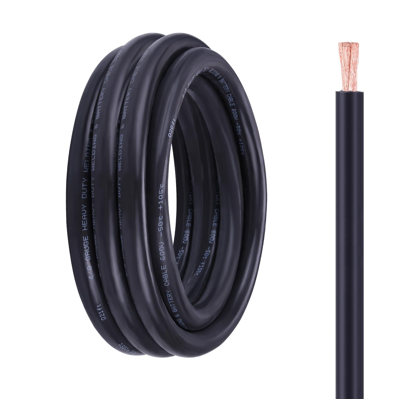4/0 Battery Cable, 4/0 Wire, 4/0 Welding Cable, 20FT Black