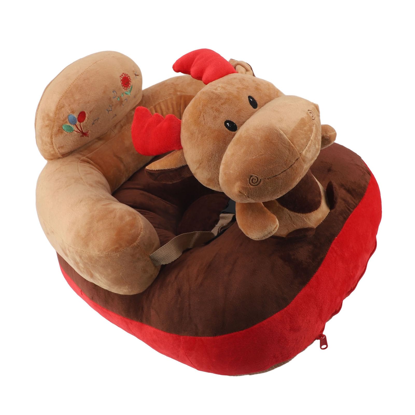 Infant Support Sofa, Anti Tipping Plush Non Slip Base Adjustable Angle Baby Support Sofa Chair Comfortable for Home (Elk)