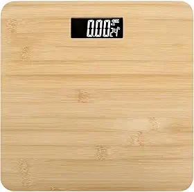 Balança Digital Corporal, Balança Corporal, Balança Digital Corporal de Bambu, Capacidade de Carga Até 360 kg, Peso Mínimo 200g, A Temperatura Ambiente Pode ser Detectada,