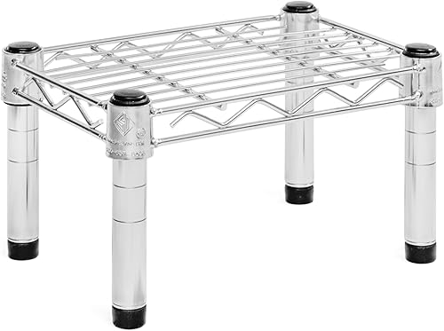 Shelving Inc. Estantería de alambre cromado de 8 pulgadas de profundidad x 12 pulgadas de ancho con estante de 1 nivel, capacidad de peso de 800
