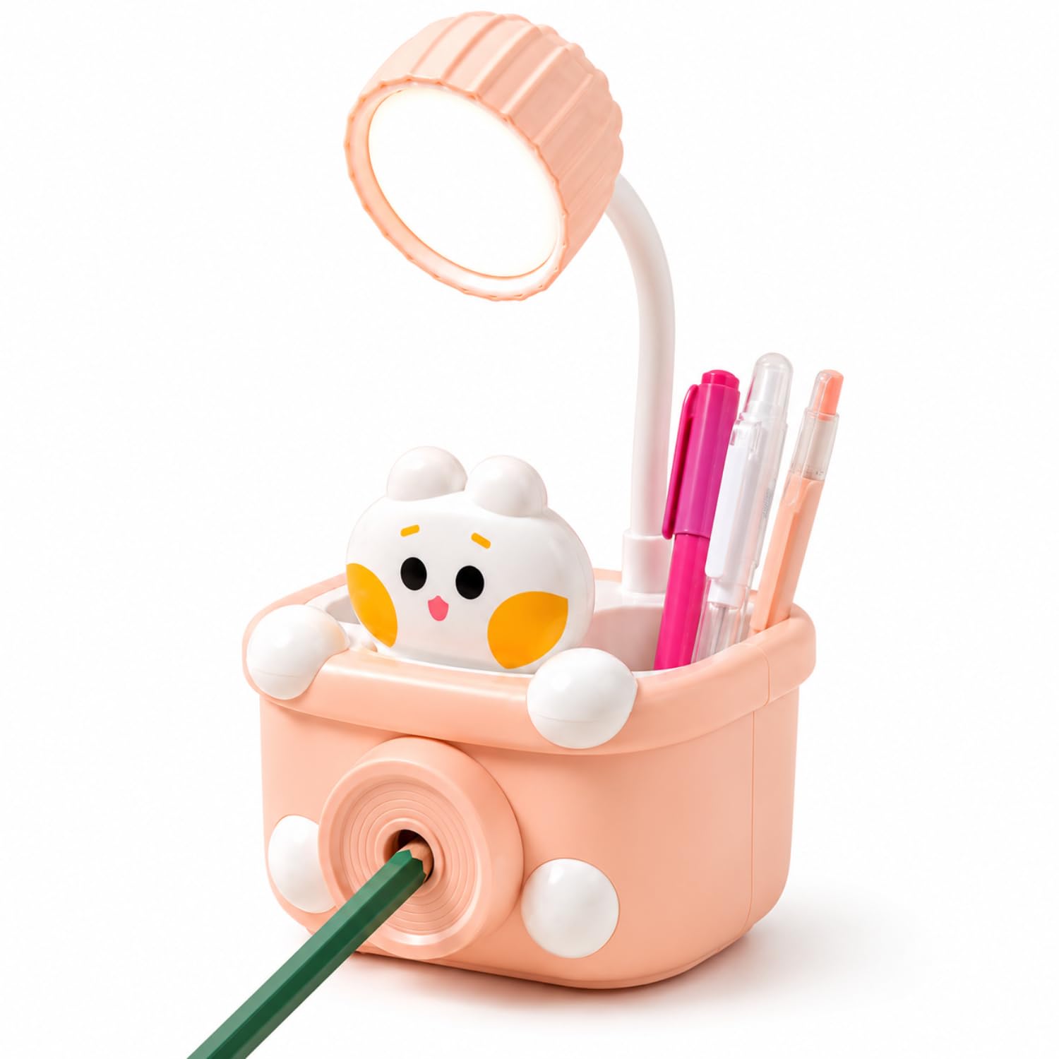 Toy Imagine 3-in-1 Kids LED Study Lamp USB Rechargeable Night Light with Pen Holder and Pencil Sharpener Cute Camera Design Desk Lamp for Girls & Boys Bedroom, Home & School-image-27