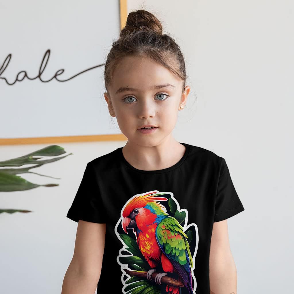 Red Parrot Kids' T-Shirt - Artwork T-Shirt - Printed Tee Shirt for Kids