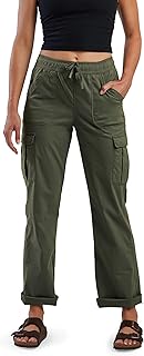 Scout Cargo Pants – Women’s High Rise Ripstop Cotton Pants with Cargo Pockets & Drawcord Waist