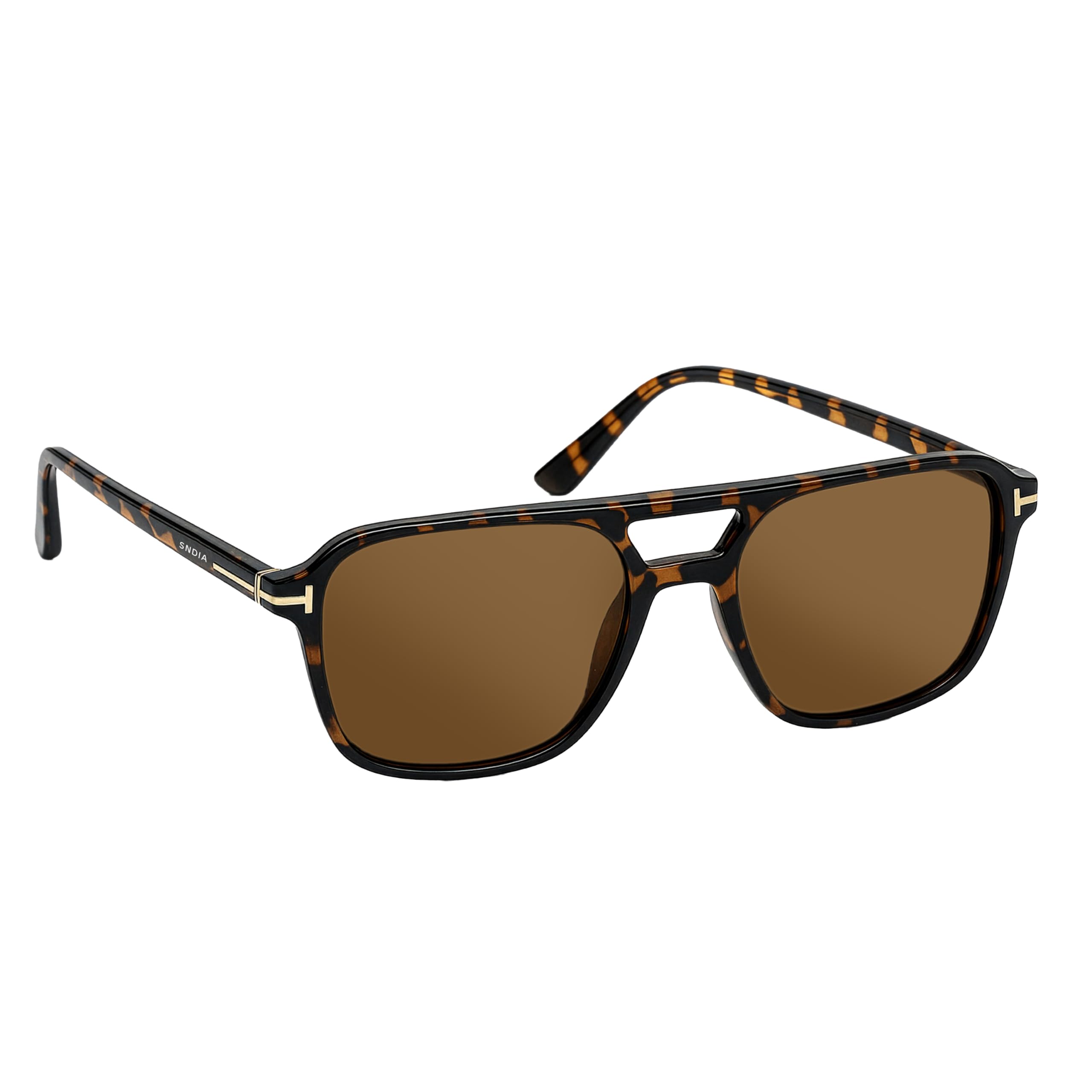 Polarized Retro Sunglasses for Men Women | Classic Tortoise Frame Brown Lens, UV380 Protection Vintage Double Bridge Driving Sunglasses-image-47