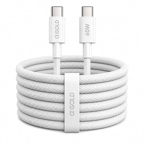 Cabo USB-C para USB-C 2m 60W, Nylon Trançado Reforçado, Carga e Dados
