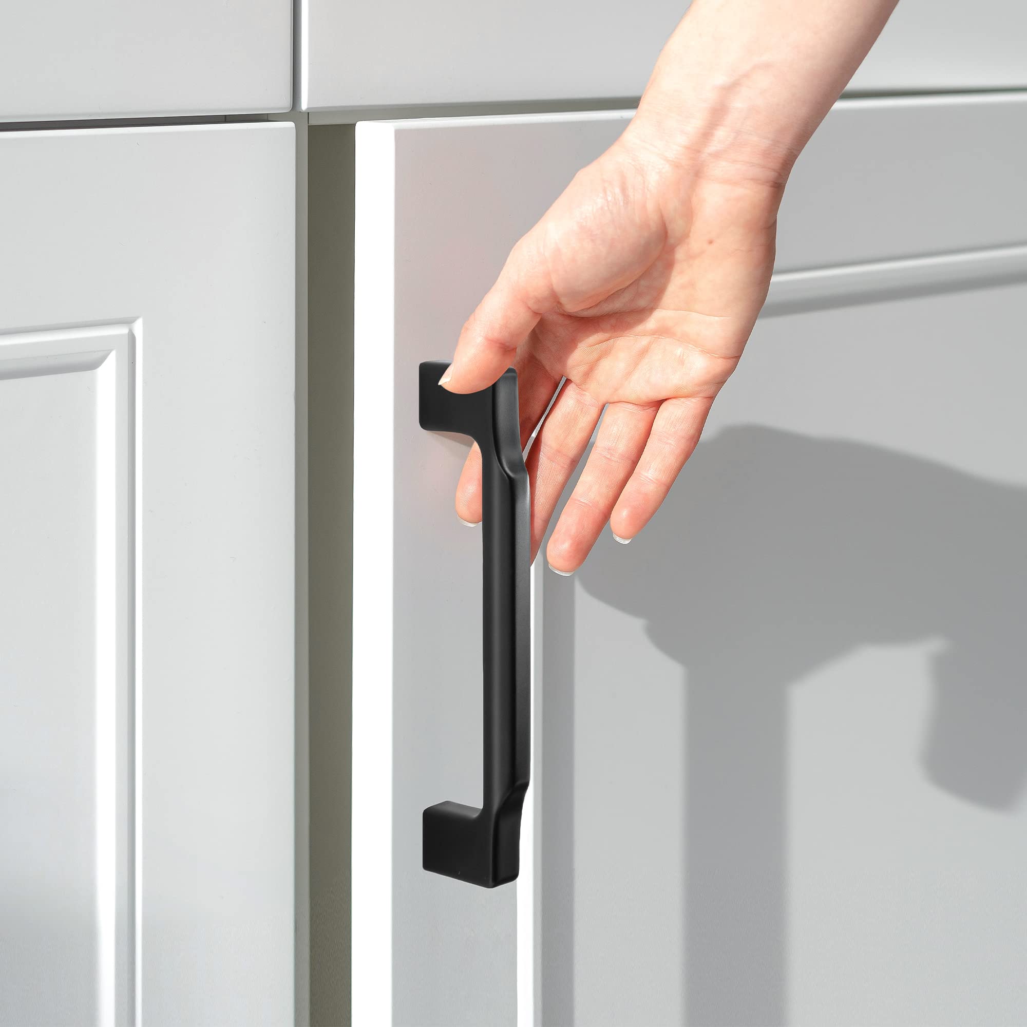 Cyncelia Matte Black 30 Pack Kitchen Cabinet Pulls 3 Inch Hole Center Modern Steel Furniture Hardware Solid Kitchen Handles for Cabinets Drawer Dresser Pulls