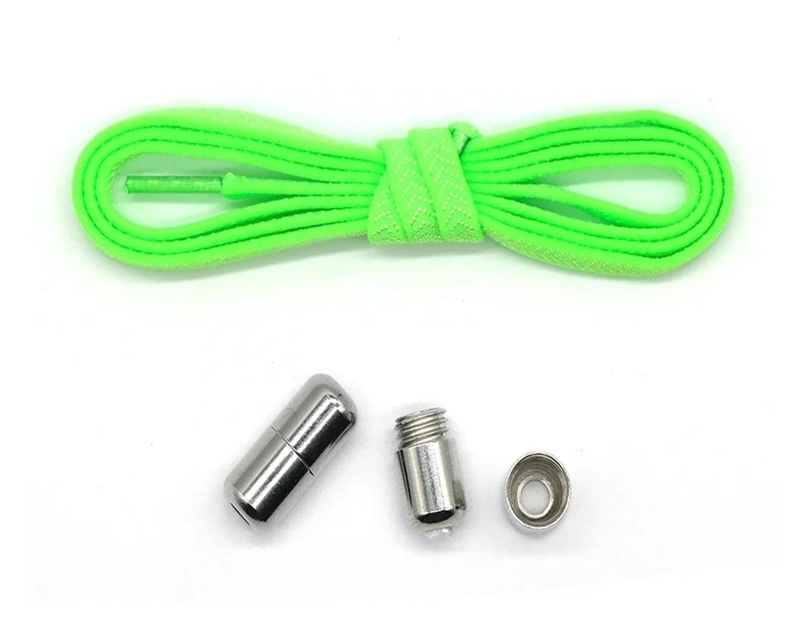 Schuhe, flexible Schuhe, Elastische Schnürsenkel ohne Binden, flache Schnürsenkel for Turnschuhe, for Schnürsenkel, Schnürsenkel mit Metallverschluss, Schuhbänder, tragen Sie faule Schnürsenkel(Groen)