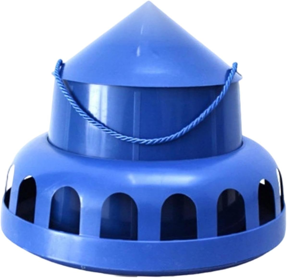 Pigeon Feeder Food Dispenser Easy to Clean Removable Lid Hanging Feeder Automatic Feeding Bucket for Duck Quail Geese, 17 Hole