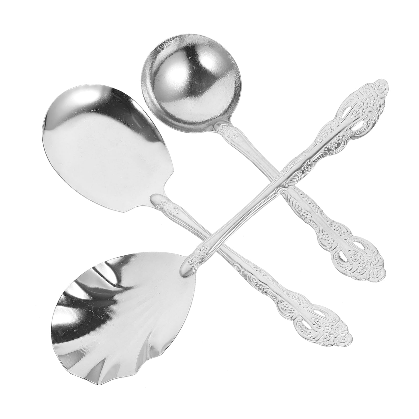 SOLUSTRE 3pcs Serving Utensils Soup Salad Food Spoons for Kitchen Buffet and Dinner Parties Comfortable and Kitchen Gadgets