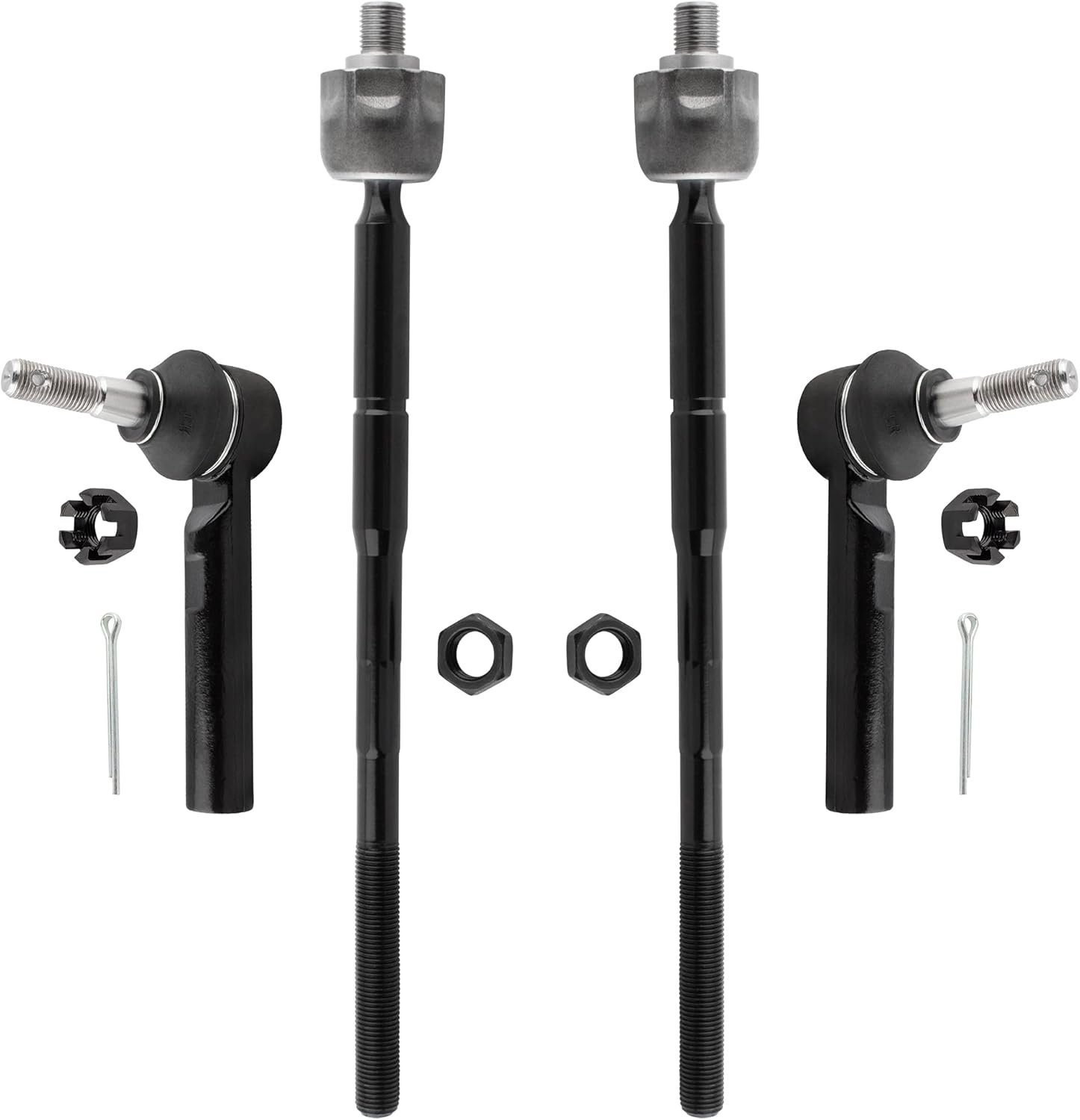 BOXI 4pcs Front Inner and Outer Tie Rod Ends Fit for Dodge Journey 2009 2010 2011 2012 2013 2014 2015 2016 2017 2018 | EV800611 ES800408