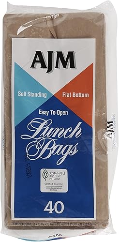 Miniatura 3 de AJM Bolsas de almuerzo de papel marrón, 40 unidades
