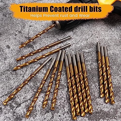 Mulwark MLK M35 15 Piece Cobalt Drill Bit Set - Titanium Nitride Coated Metal Jobber Drill Bit Set thumb #5