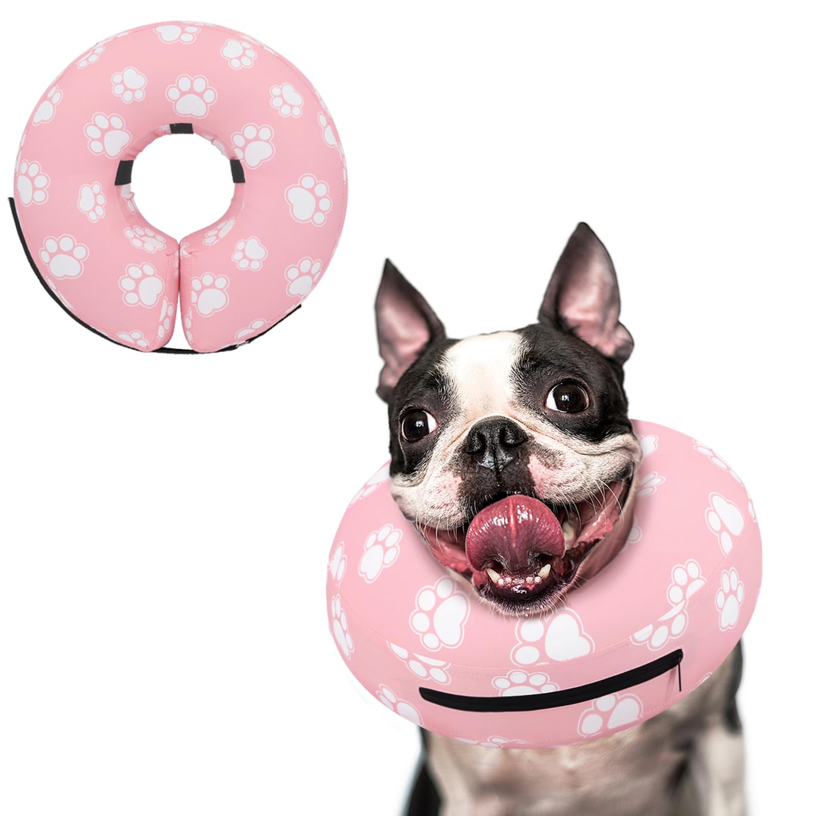 Photo 1 of Supet Inflatable Dog Cone Collar for Large Medium Small Dogs, Soft Cone Collar for Dogs Cats, ECollar Doggie Neck Donut Dog Cone Alternative After Surgery