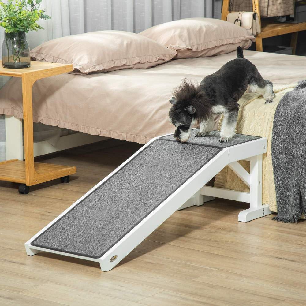 Sturdy Pet Ramp for Beds and Sofas with Non-Slip Surface and Wide Platform to Support Senior or Large Dogs Safely