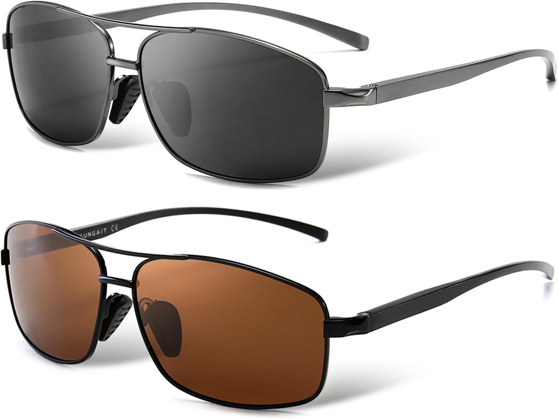 Lightweight Rectangular Polarized Sunglasses Man UV400 Protection