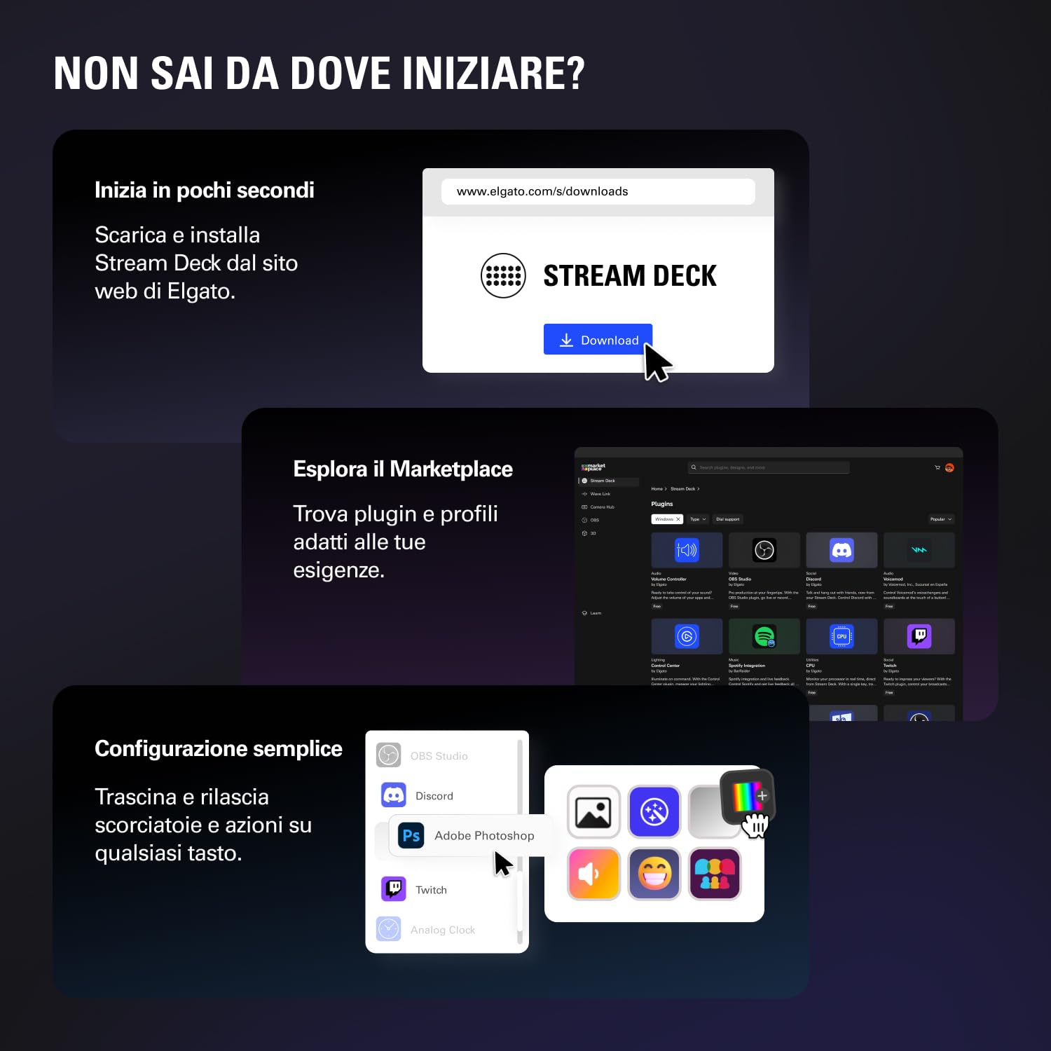 Elgato Stream Deck +, mixer audio, produzione live e controller da studio, per content creator, streaming, gaming, con striscia tattile personalizzabile, manopole e tasti LCD, compatibile con Mac e PC