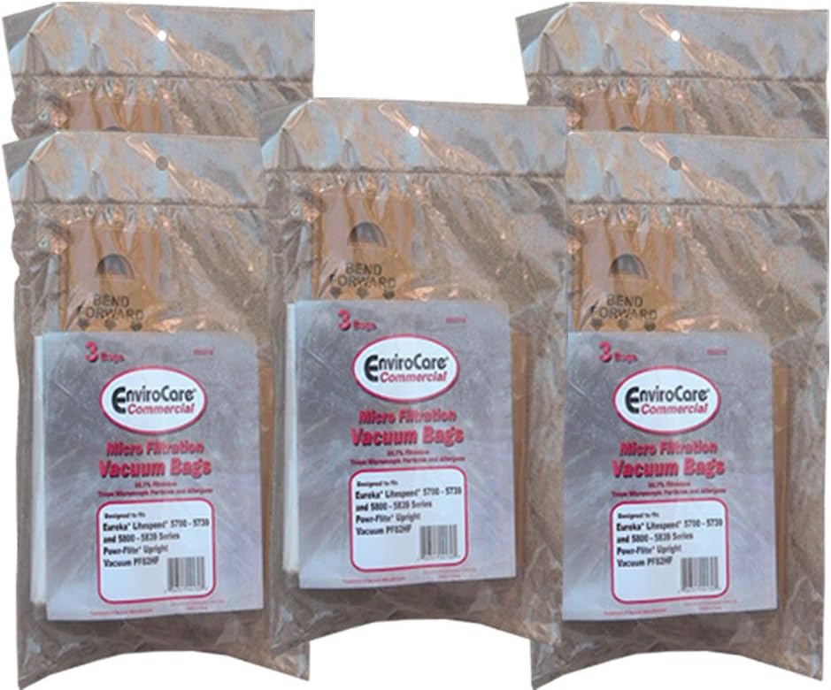 15 Eureka Type LS Commercial Vacuum Cleaner Bags, Sanitaire LiteSpeed Upright, Bagged, Boss Signature Genesis, Refurb Powerline Limited, Sanitaire Commercial Vacuum Cleaners, Series 5700 & 5800, 62123