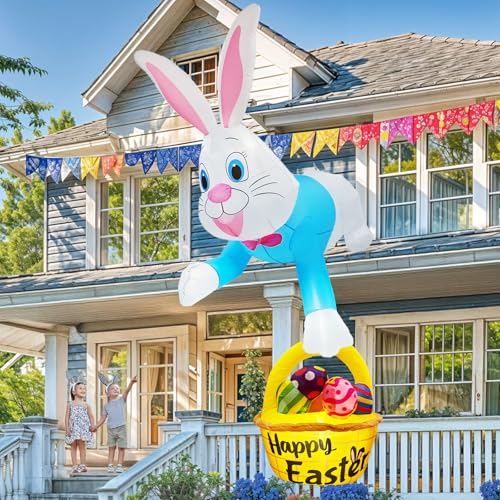 Décorations de Pâques gonflables 2,4m avec éclairage LED extérieur - 2