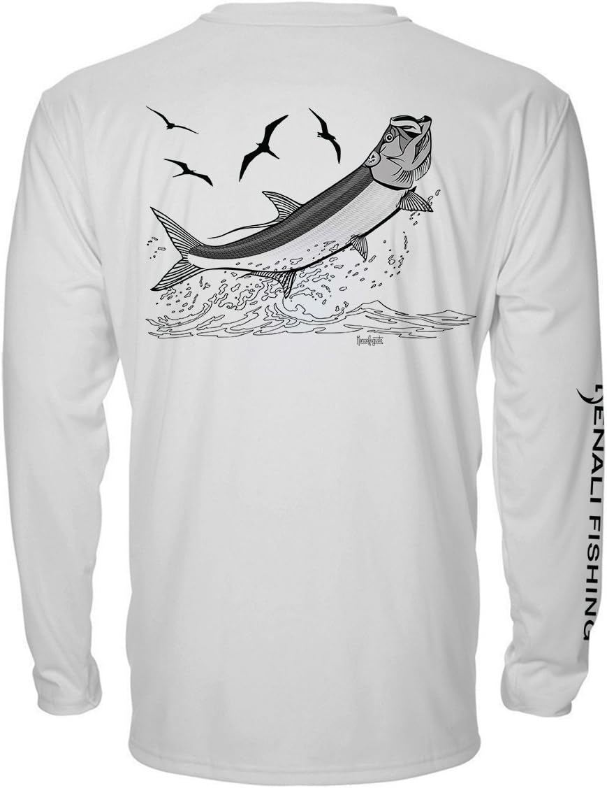 Denali Men's Fishing Tournament Tarpon Teaser UPF 50+ Long Sleeve T-Shirt, UV Protection, Signature Logo Fisherman's Shirt