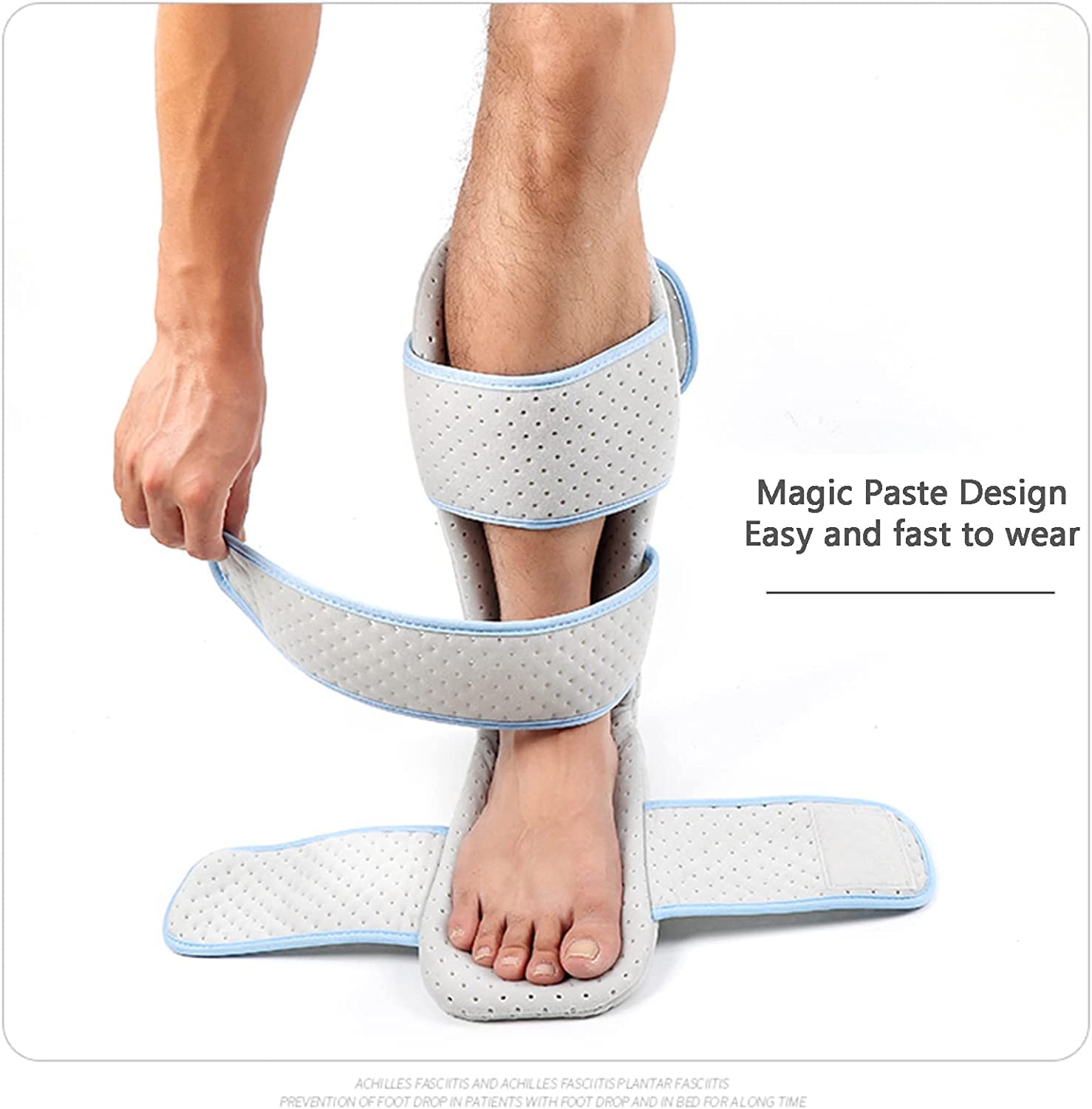 Bota Para Fractura De Tobillo, Fascitis Plantar Férula Nocturna Dolor De Talón Y Pie Para Tratamiento De Fascitis Plantar, Soporte De Pierna Suave, Inmovilizador Ortopédico Para Dormir Bota Elástica.