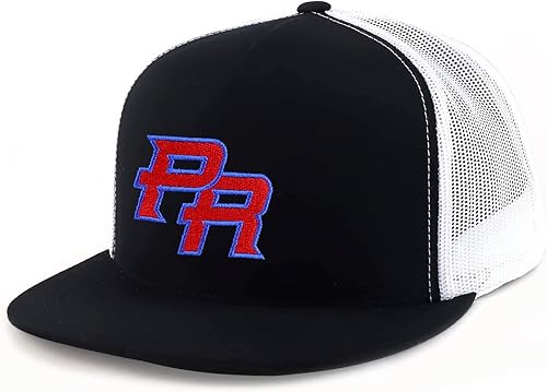 Trendy Apparel Shop Gorra de malla bordada de 5 paneles para camionero de Puerto Rico PR