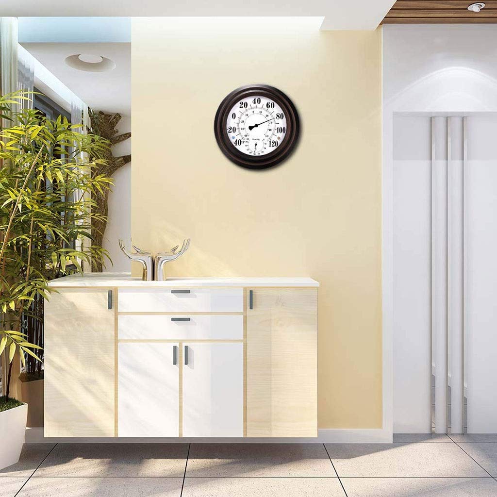 Termometro da parete in acciaio di alta qualità, per interni ed esterni, per patio, piscina, cucina, giardino, decorazione da parete e stanza