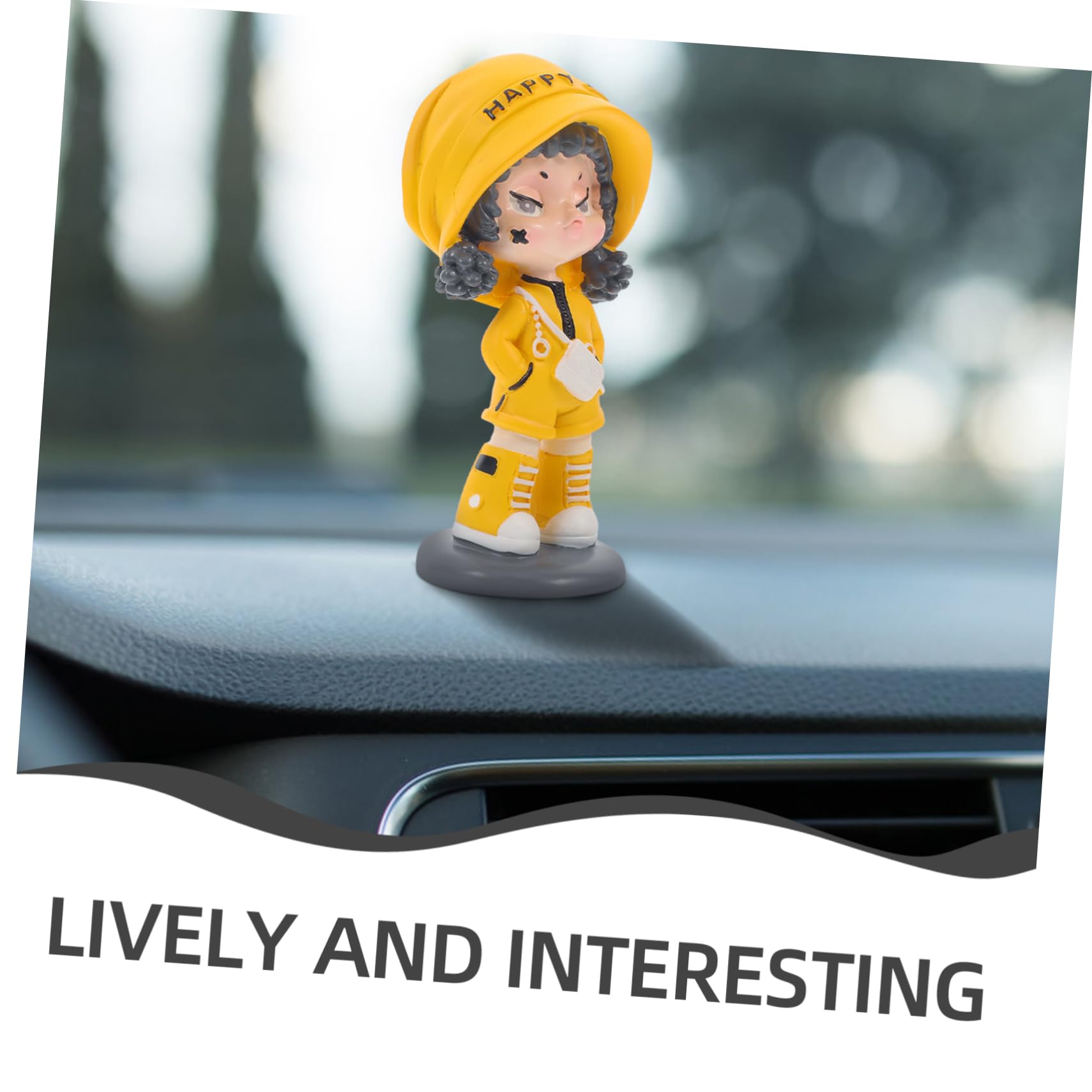 3stücke Cartoon Mädchen Statue Auto Dekoration Süßes Wackelkopf Ornament Für Armaturenbrett Niedliche Auto Innenraum Deko Für Freunde Aus Robustem Resin Und Gefertigt