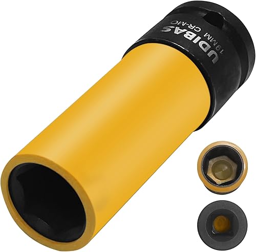 Miniatura 7 de Enchufe de tuerca de impacto de 0.669 in de 12 pulgada, profundo, métrico, con mangas protectoras y material CR-MO de alta resistencia, protector de