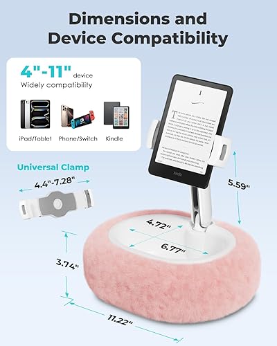 Miniatura 4 de Viozon Soporte de almohada para tableta, soporte de almohada Kindle, compatible con tabletateléfono de 4 a 11 pulgadas con cuenco pequeño,