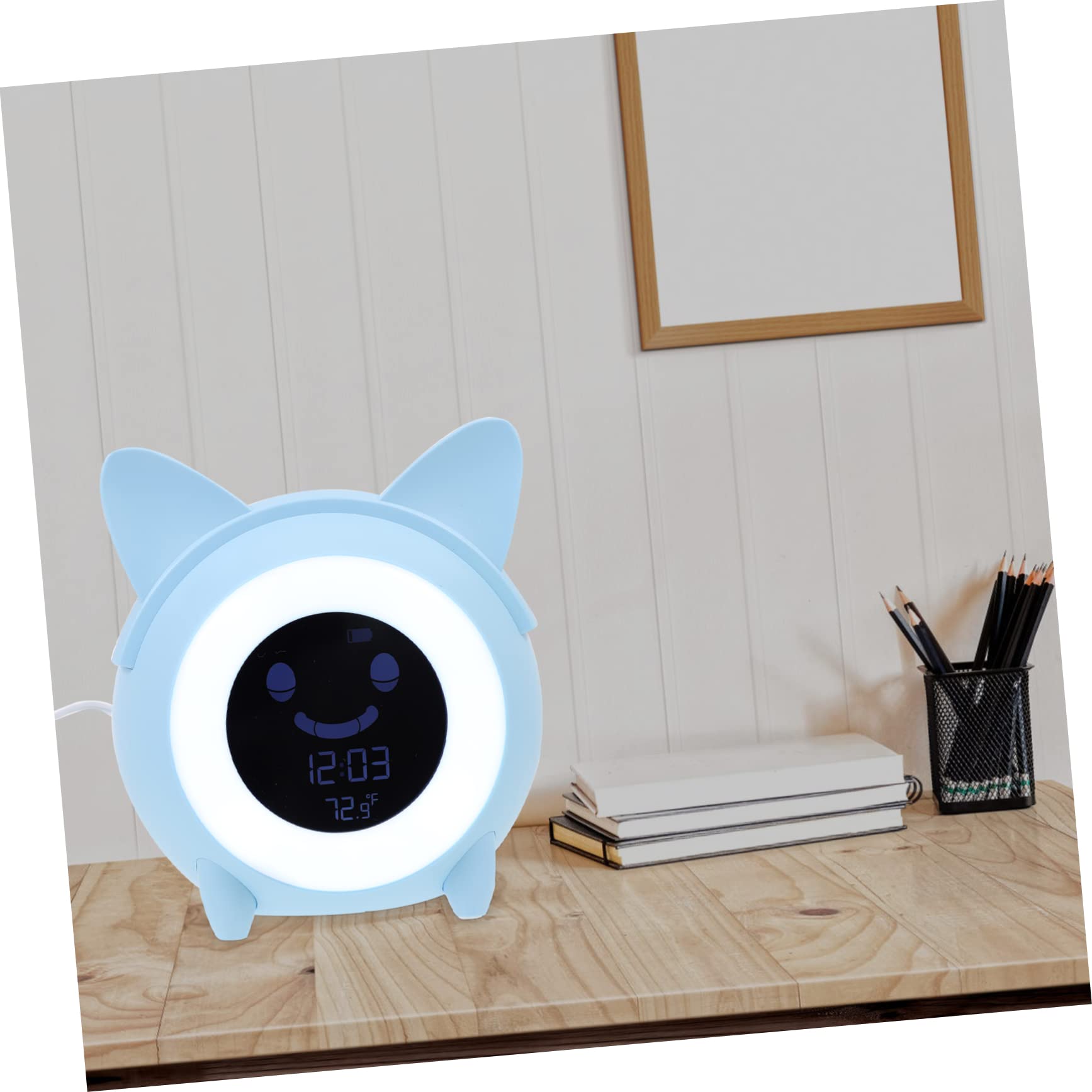 MAGICLULU Creativo Reloj Despertador Digital Luz Nocturna Azul para Niños