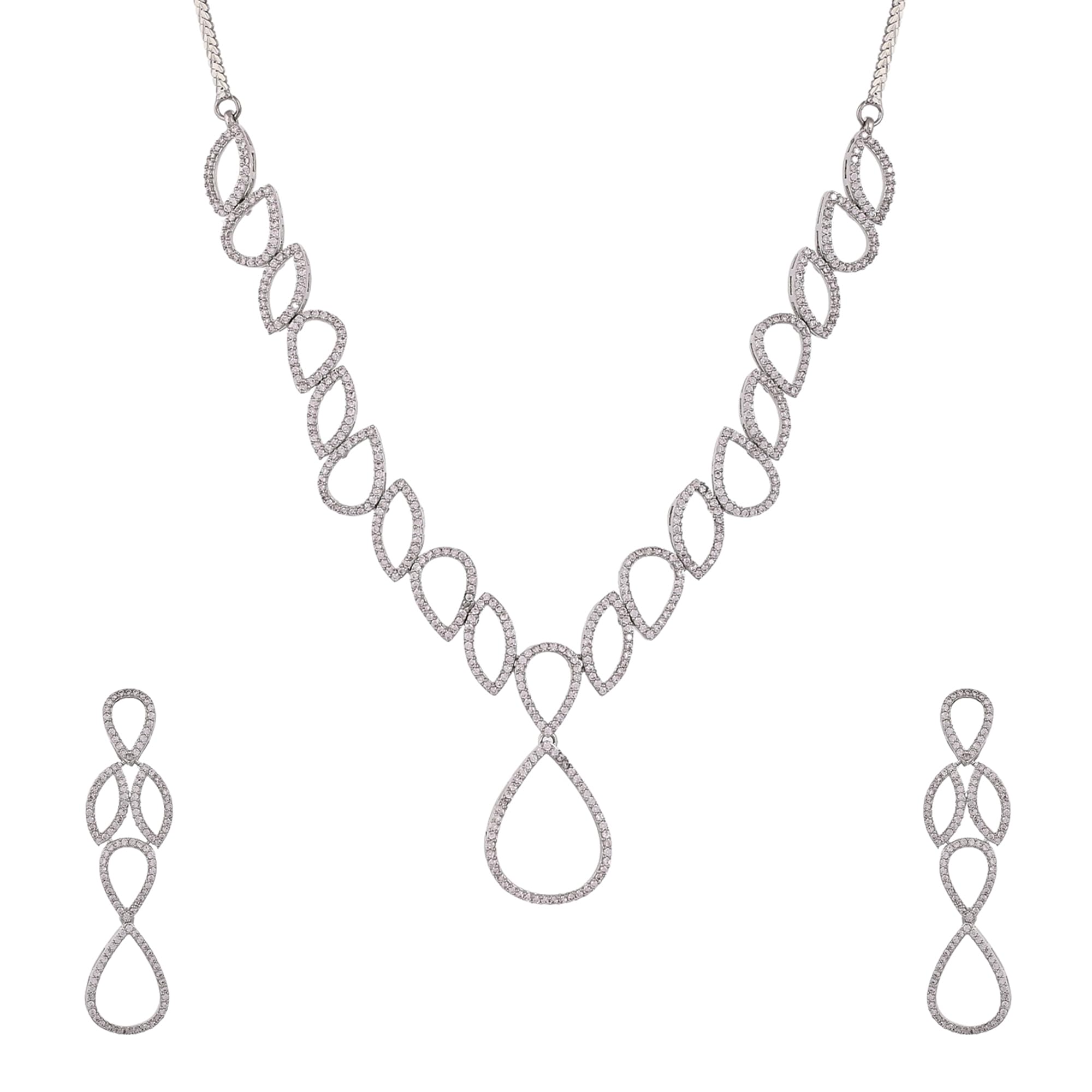 VOYLLA Sparkling Elegance Dazzling Droplet Necklace Set (B0CR1F7H1F) Amazon Price History, Amazon Price Tracker