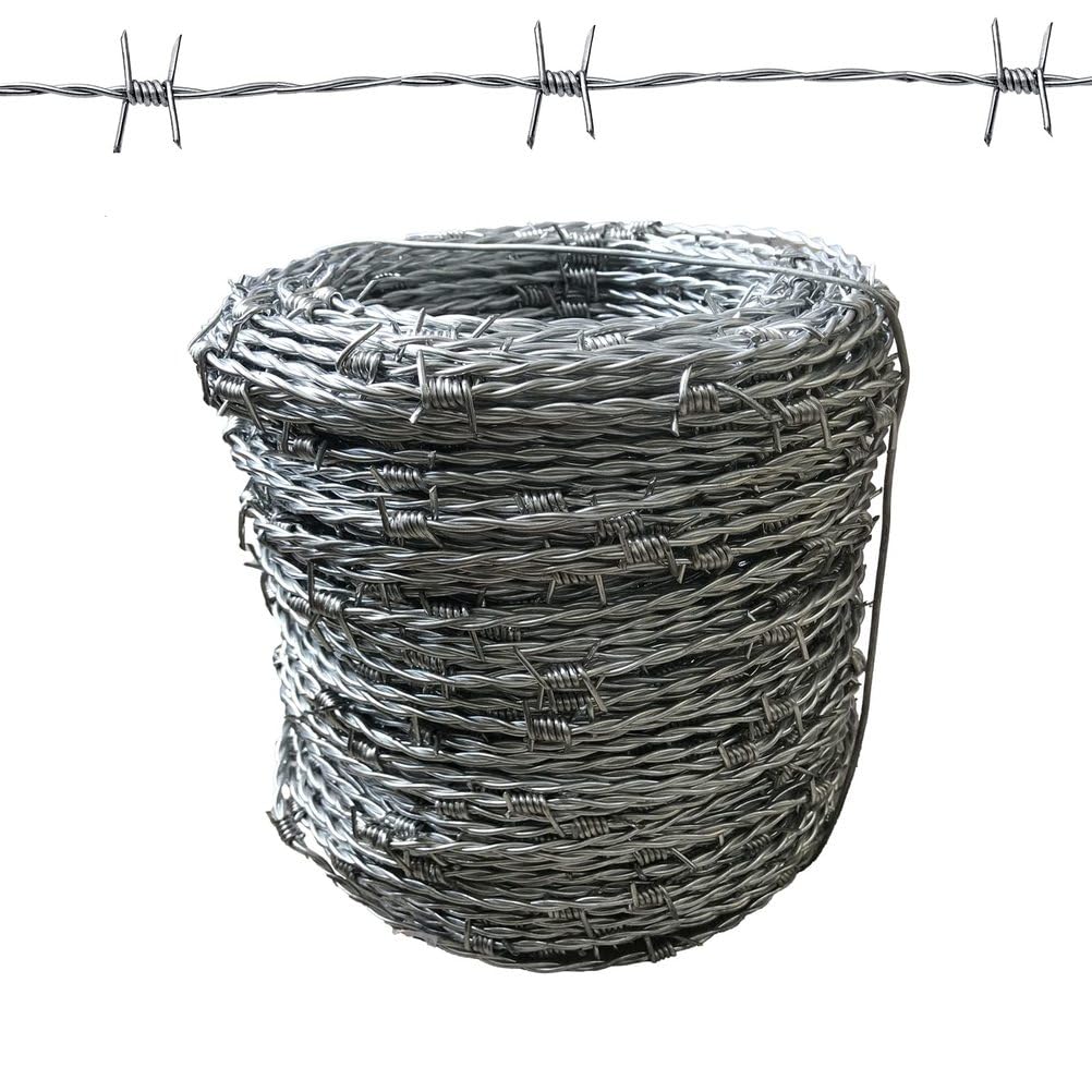 Recinzione a Filo spinato - Rotolo di Filo in Acciaio Inossidabile, Anti-Arrampicata e Resistente agli Agenti atmosferici per la Sicurezza di Giardini e Terreni agricoli, 1,8 mm, 400 m (1312