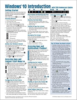 Pamphlet Windows 10 Introduction with 2016 Anniversary Update Quick Reference Guide (Cheat Sheet of Instructions, Tips & Shortcuts - Laminated) Book