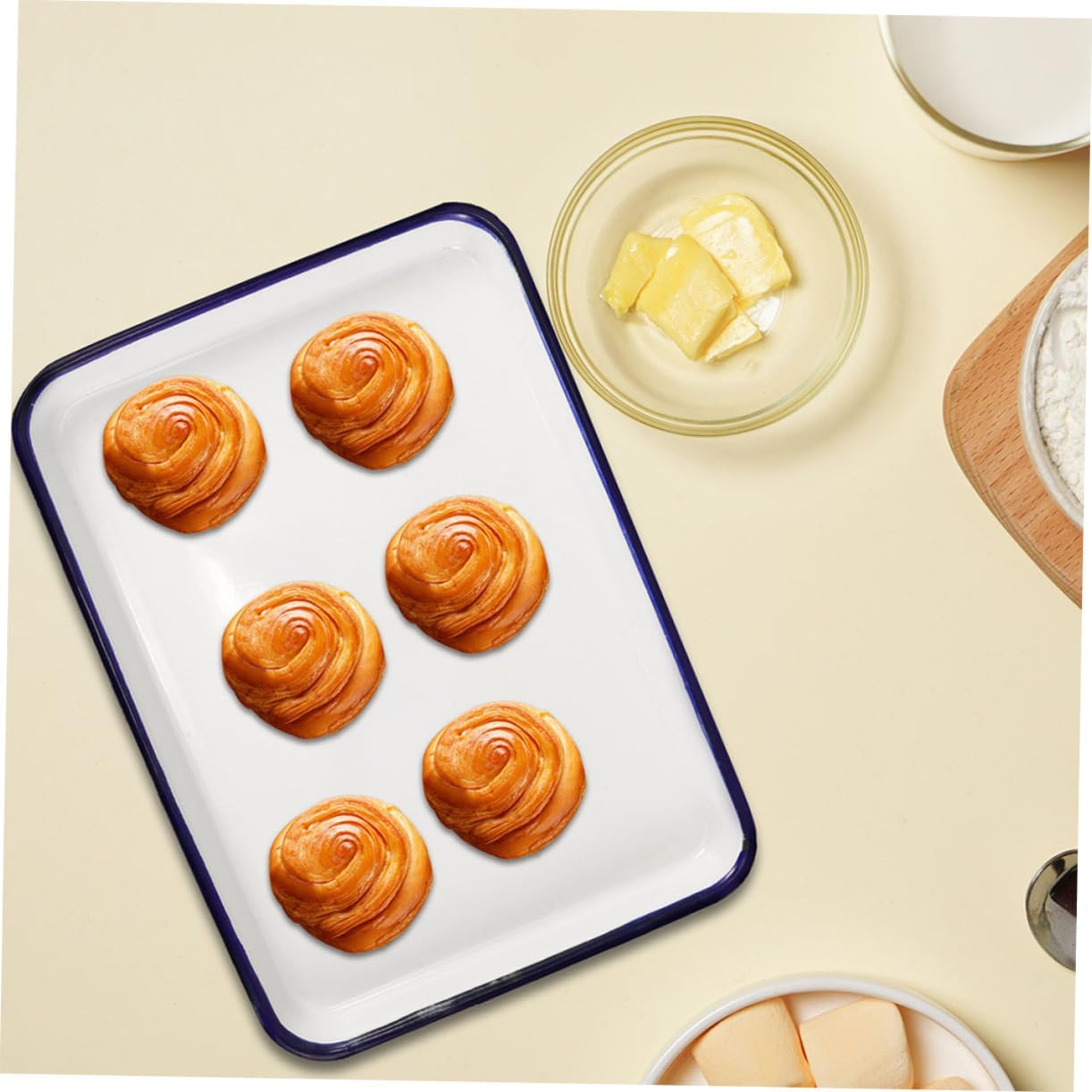Enamel Baking Tray for Oven Non-Stick Roasting Pan for Cookies and Pastries Versatile 12x16 Inch Enamelware Food Container for Kitchen Storage