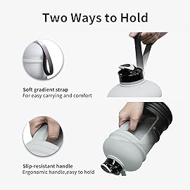 TOOFEEL 2 Liter Water Bottles - Half Gallon Water Bottle BPA Free - Ideal for Gym, Big Water Jug, Reusable Sports Bottle with Measurements Marked Drink Container - 2.2L 74oz White Black Water Jugs