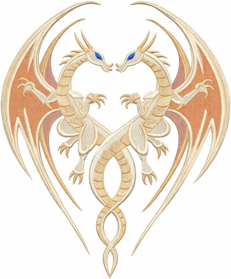 Custom Intertwined in Mythos Dragons Embroidery Iron On/Sew Patch (6.8" x 10.53")