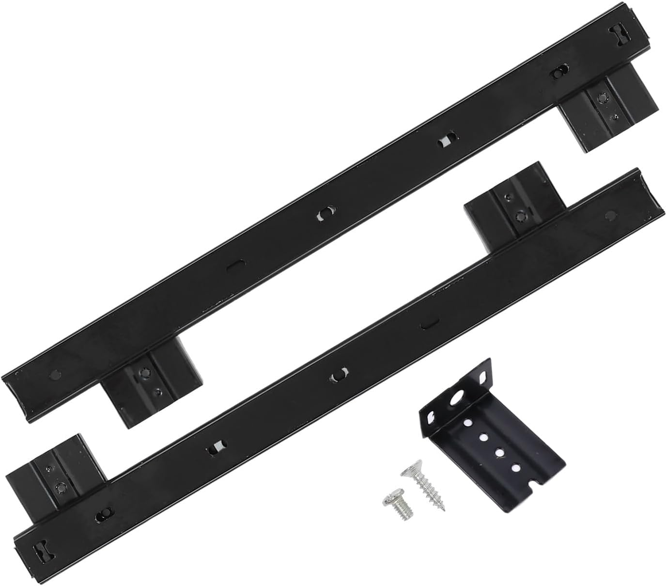 PRETYZOOM Desk Keyboard Slide Rail Rack 27mm Wide 14-inch Black Drawer Slide for Office Keyboard Tray with Smooth Glide Drawer Hardware