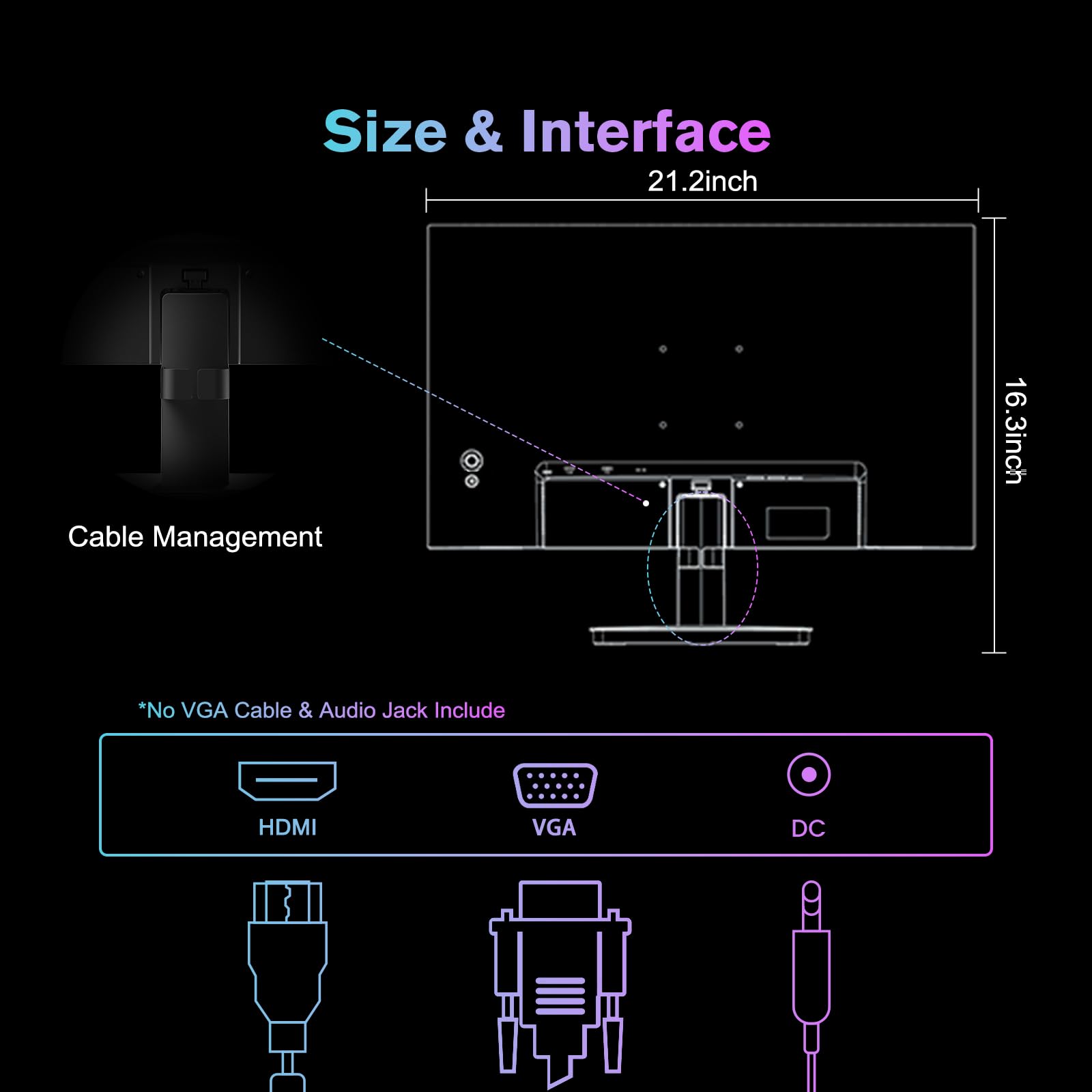 SANSUI 24 inch Monitor, IPS Display FHD Computer Monitor, 100Hz Monitor VESA Mount with HDMI Inputs for Home Office (HDMI Cable Included)