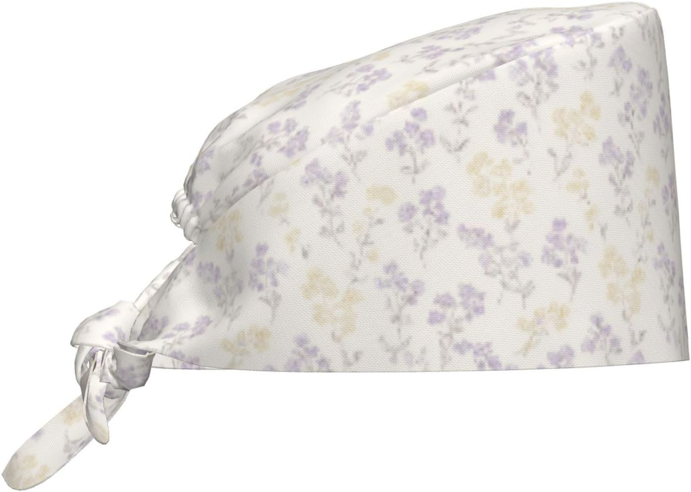 Scrub Cap for Women and Men Boho Black Leaf Pattern Adjustable Breathable Sweatband Hat for Work Kitchen Spa Shower Daily Use