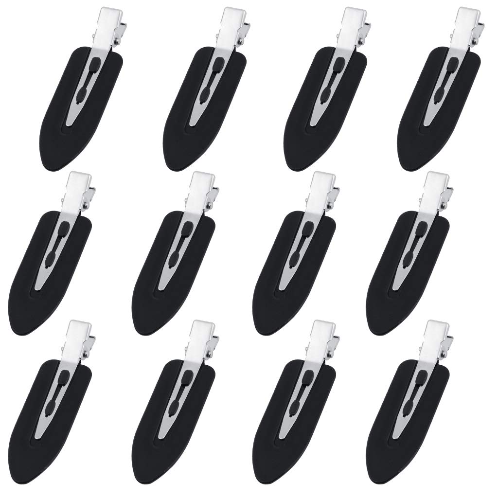 KELYDI 12pcs No Bend Hair Clips, Curl Pin Clips No Crease Hair Clips for Hairdressing Hairstyling Washing Face and Makeup Application