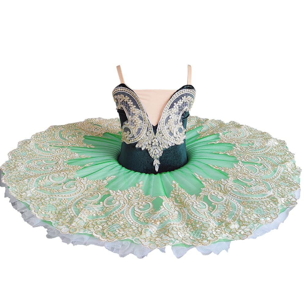 Body da Balletto per Bambine, Abito tutù Pancake Stile Piatto per Ballerina