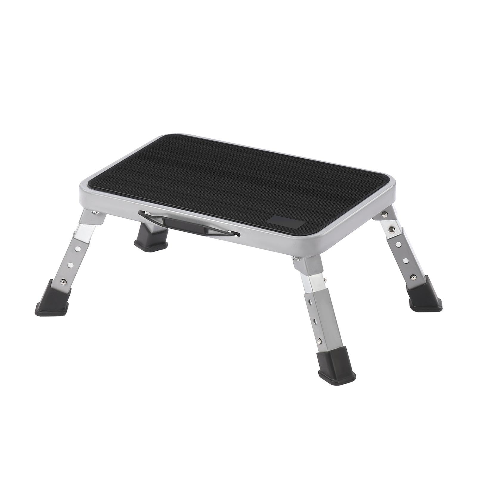 Single-Steps Ladder Anti-Slip Step Stool with Handle Foldable Pedal Stool for Adults, Seniors, Kitchen, Home Organization, Car Washing Gray Adjustable-image-40