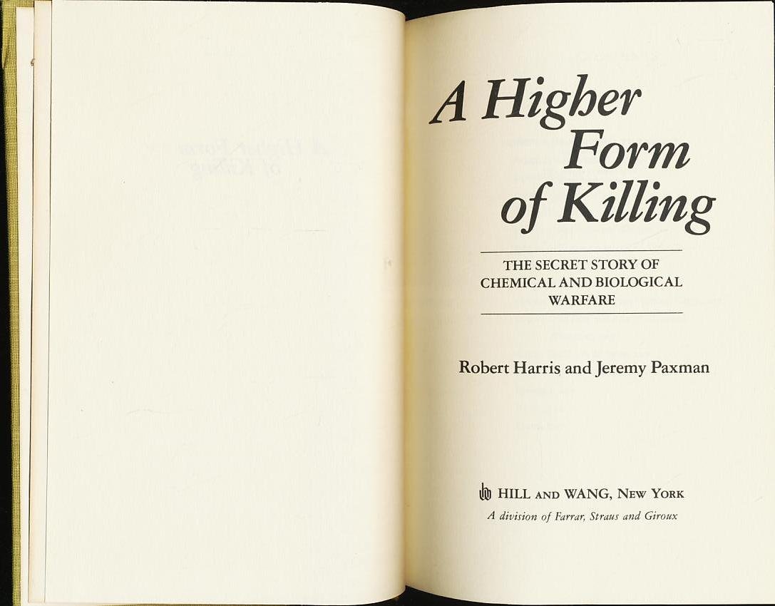 Buy A Higher Form of Killing: The Secret Story of Gas and Germ Warfare — BookShops.in