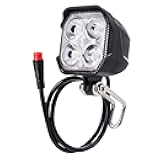 Electric Bicycle Headlight, 4Pcs LED 400 Lumens, 24V 36V 48V Compatible, Waterproof 2 Pin Connector, Ebike Front Light for Night Riding
