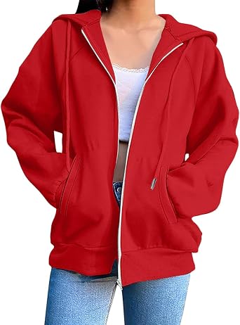 Zip Up Y2k Hoodies for Women fall Casual Long Sleeve Sweatshirts 2026 Lightweight Comfort Soft Plus Size Jackets