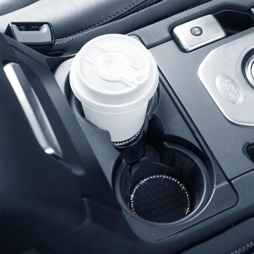 Piriuuo 4er Set Auto Getränkehalter Untersetzer – Silikon Mit Strasssteinen, Rutschfest & Stylisch Piriuuo 4er Set Auto Getränkehalter Untersetzer – Silikon Mit Strasssteinen, Rutschfest & Stylisch