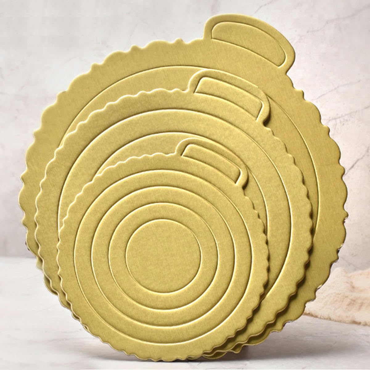Plateau rond en carton doré 16-35 cm Plateau tournant pour gâteau mousse Cheesecake Platever pâtisseries Plateau - Argenté - 35 cm - 5 pièces