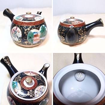 極上美品！大特価！／入手超困難！レア／大正～昭和初期 九谷焼青粒細字文茶器 特上煎茶 100g