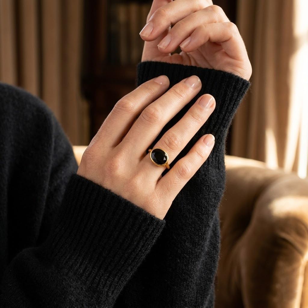 Oval Birthstone Ring Bezel Set in Vermeil Gold, Sterling Silver, or Rose Gold, Stacking Birthstone Ring [rOMB]